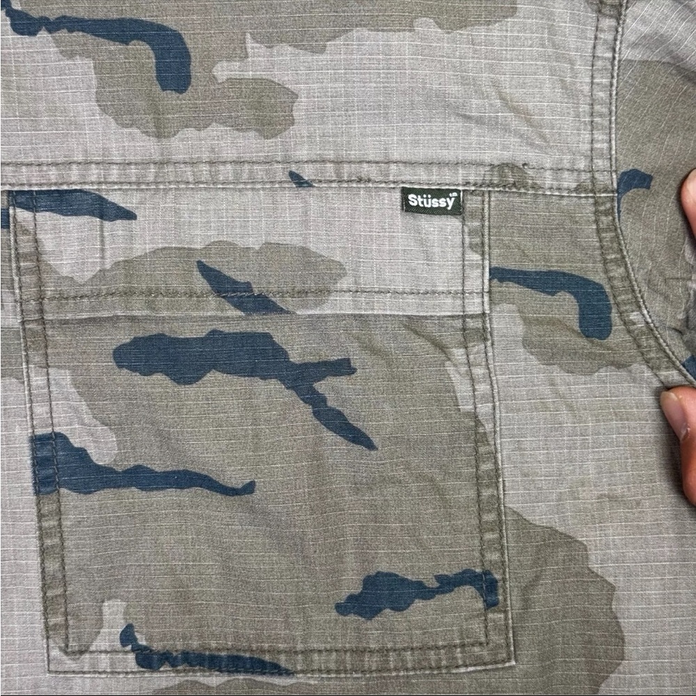 Vtg Stussy Full Zip Camo Jacket Men’s XL Green Long Sleeve Preppy Street Wear - Picture 8 of 12